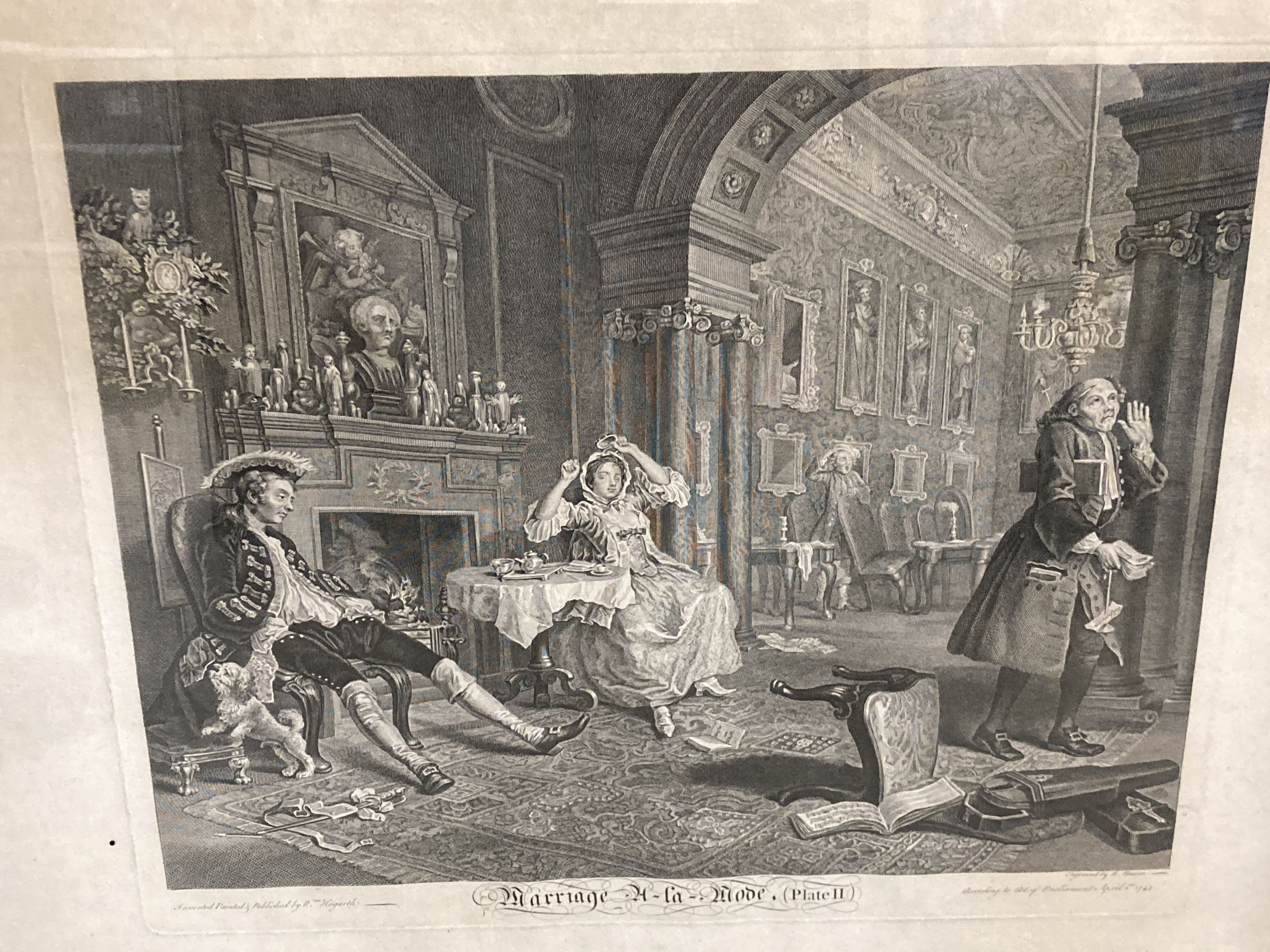 After Hogarth, a set of 6 engravings, Marriage A-La Mode, 38 x 46cm